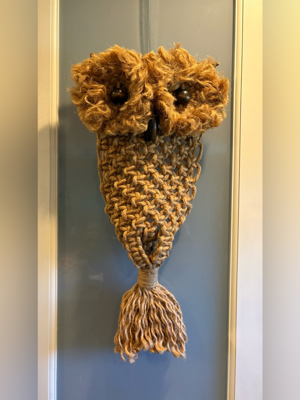 Macrame Owl Vintage Boho Wall Hanging
